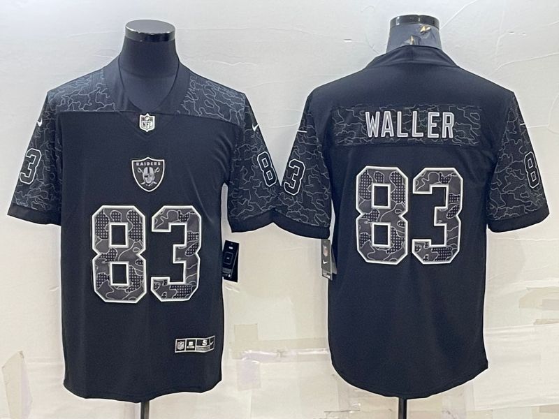 Men Oakland Raiders 83 Waller Black Reflector 2022 Nike Limited NFL Jersey